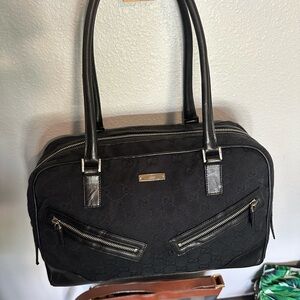 Authentic vintage Gucci canvas monogram black